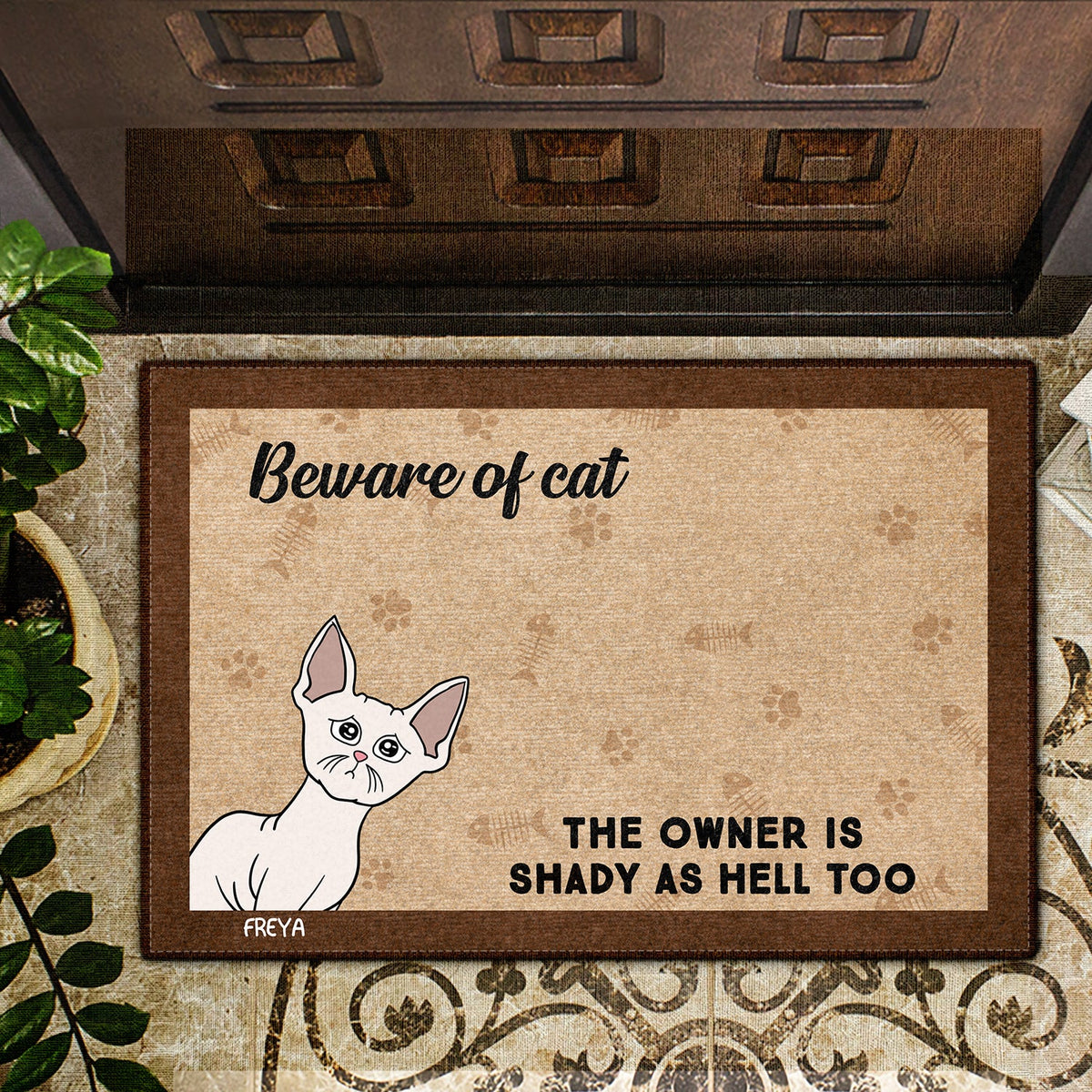 Beware Of Dogs Cats Are Shady - Gift For Pet Lovers - Personalized Doormat