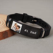 Custom Photo I Love You Daddy - Gift For Father - Personalized Wristband Bracelet