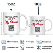 QR Voice Upload Code Miles Apart But Besties At Heart - Personalized Mug