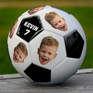 Custom Photo Face Cut Soccer Players Football Players - Personalized Soccer Ball