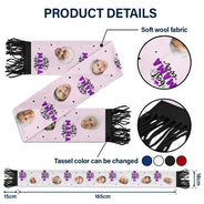 Custom Photo Best Ever - Personalized Wool Scarf With Tassel