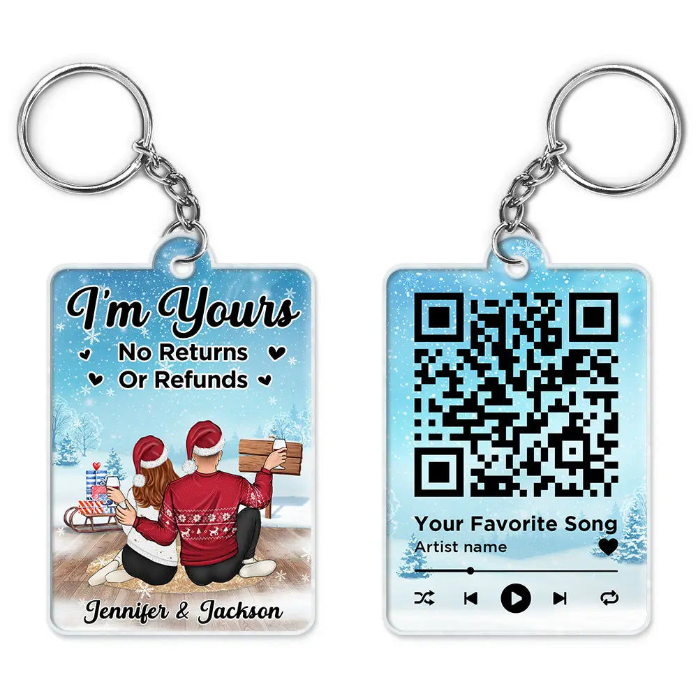 Christmas Version Couple Favorite Song I'm Yours No Returns QR Code - Personalized Acrylic Keychain