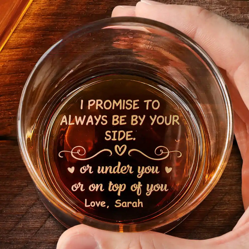 Gift For Couples,Gift For Husband,Gift For Wife,Gift For Boyfriend,Gift For Girlfriend,Funny - Couple Always By Your Side - Personalized Engraved Whiskey Glass