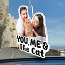 Gift For Couples,Gift For Husband,Gift For Wife,Gift For Boyfriend,Gift For Girlfriend,Dog Lovers,Pet Lovers,Dog Mom,Dog Dad,Dog Couple,Cat Lovers,Cat Mom,Cat Dad,Cat Couple,Pet Mom,Pet Dad,Pet Couple - Custom Photo Outline You, Me And The Dog Cat - Personalized Acrylic Car Hanger