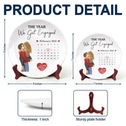 Gift For Couples, Gift For Husband, Gift For Wife, Gift For Boyfriend, Gift For Girlfriend - Calendar The Day I Found My Missing Piece - Personalized Ceramic Plate