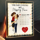 Gift For Couples,Gift For Husband,Gift For Wife,Gift For Boyfriend,Gift For Girlfriend,Anniversary,Happy - Calendar The Day I Found My Missing Piece - Personalized LED Mirror Frame Lamp
