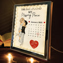 Gift For Couples,Gift For Husband,Gift For Wife,Gift For Boyfriend,Gift For Girlfriend,Anniversary,Happy - Calendar The Day I Found My Missing Piece - Personalized LED Mirror Frame Lamp
