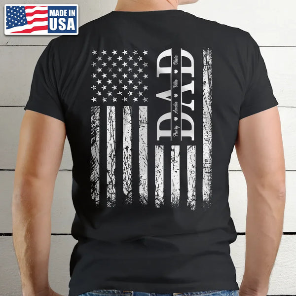 Gift For Father,Dad,Children - Stars & Stripes Dad Grandpa We Love You - Personalized T Shirt