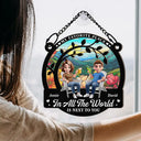 Gift For Couples,Old Couples,Gift For Husband,Gift For Wife,Gift For Boyfriend,Gift For Girlfriend,Happy - Couple Starry Night My Favorite Place In All The World - Personalized Window Hanging Suncatcher Ornament