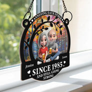 Gift For Couples,Old Couples,Gift For Husband,Gift For Wife,Love - Gift For Couples,Old Couples,Gift For Husband,Gift For Wife,Love - Couple Annoying Each Other 3D Effect - Personalized Window Hanging Suncatcher Ornament