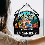 Gift For Couples,Old Couples,Gift For Husband,Gift For Wife,Love - Gift For Couples,Old Couples,Gift For Husband,Gift For Wife,Love - Couple Annoying Each Other 3D Effect - Personalized Window Hanging Suncatcher Ornament