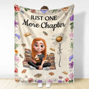 Reading Girl With Birth Month Flowers - Personalized Fleece Blanket, Sherpa Blanket