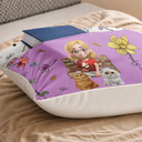 My Reading Pillow Reading Girl With Pets & Birth Month Flower - Personalized Pocket Pillow