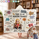 This Is My Reading Blanket Birth Month Flower - Personalized Wearable Hooded Blanket