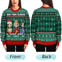 Christmas,Gift For Bestie,Gifts For Colleagues,Happy - Our Team Sleighs Custom Team Name, Work Party Sweater - Personalized Unisex Ugly Sweater