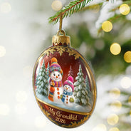 Snowman Our Grandkids - Personalized Custom Shaped Acrylic Ornament