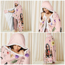 Reading, Gift For Yourself, Gift For Women, Happy - My Reading Blanket Reading Girl With Birth Month Flower - Personalized Wearable Hooded Blanket