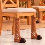 Christmas,Gift For Yourself,Gifts For Her,Gifts For Him,Indoor Decor,No Custom,Playful - Christmas Home Decor, Dining Room Gift For Family - Santa, Reindeer, Elf Boot Furniture Leg Cover