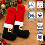 Christmas,Gift For Yourself,Gifts For Her,Gifts For Him,Indoor Decor,No Custom,Playful - Christmas Home Decor, Dining Room Gift For Family - Santa, Reindeer, Elf Boot Furniture Leg Cover