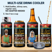 The Legend Has Retired Not My Problem Anymore Vintage - Retirement Gift For Him, Her - Personalized Custom 4 In 1 Can Cooler Tumbler