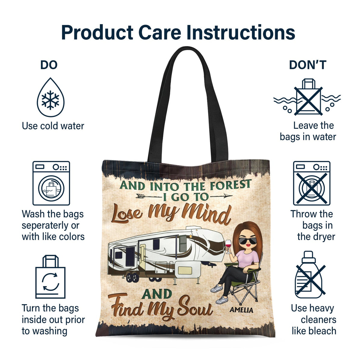 Never Dreamed I'd Grow Up To Be A Super Sexy Camping Lady - Gift For Campers - Personalized Custom Zippered Canvas Bag