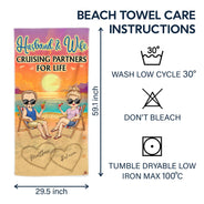 I Love You To The Beach And Back Chibi Traveling Beach Swimming Picnic Vacation - Birthday, Funny Gift For Her, Him, Couples, Family - Personalized Custom Beach Towel
