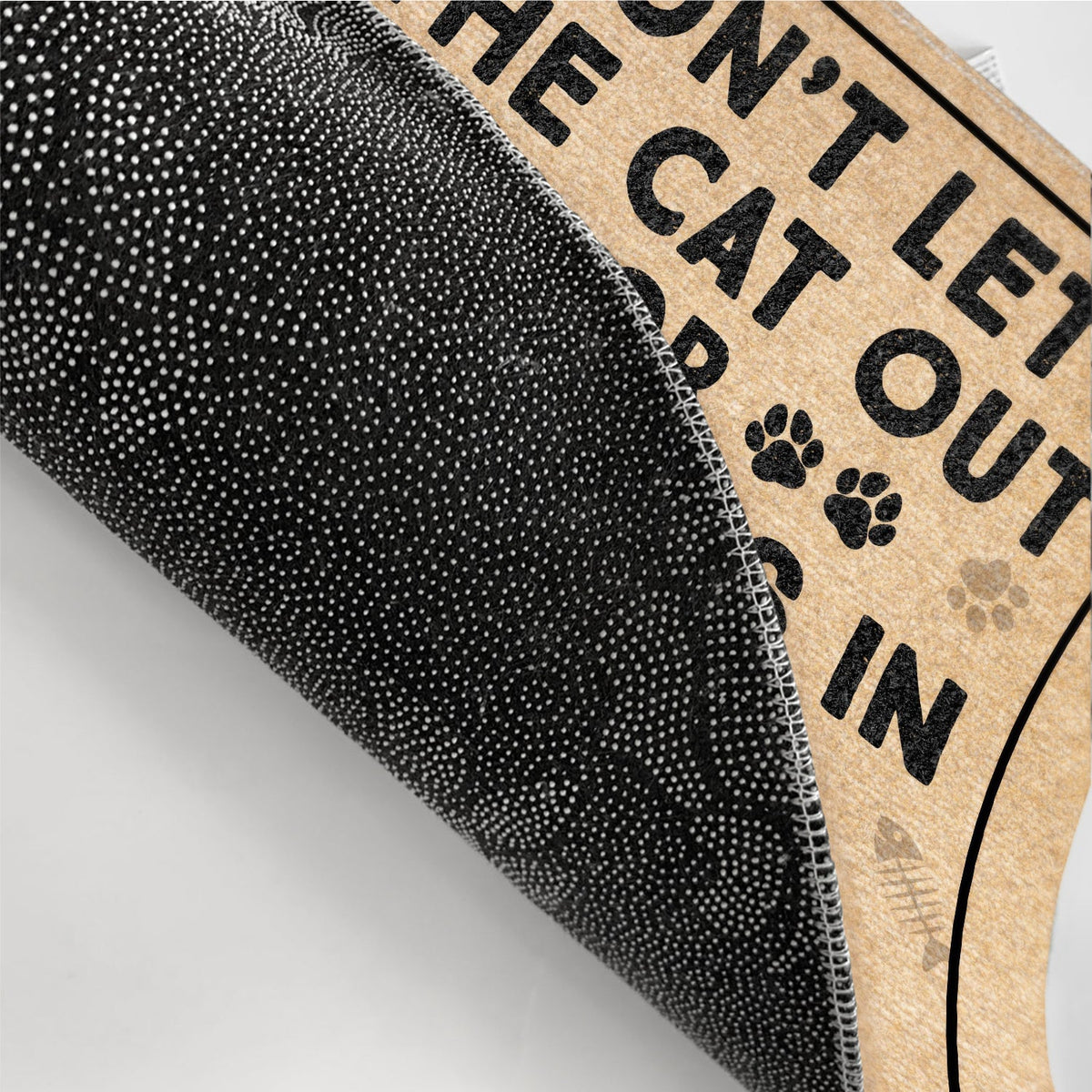 Don't Let The Cats Out Or The Cops In Funny Cartoon Cat - Gift For Cat Lovers - Personalized Doormat