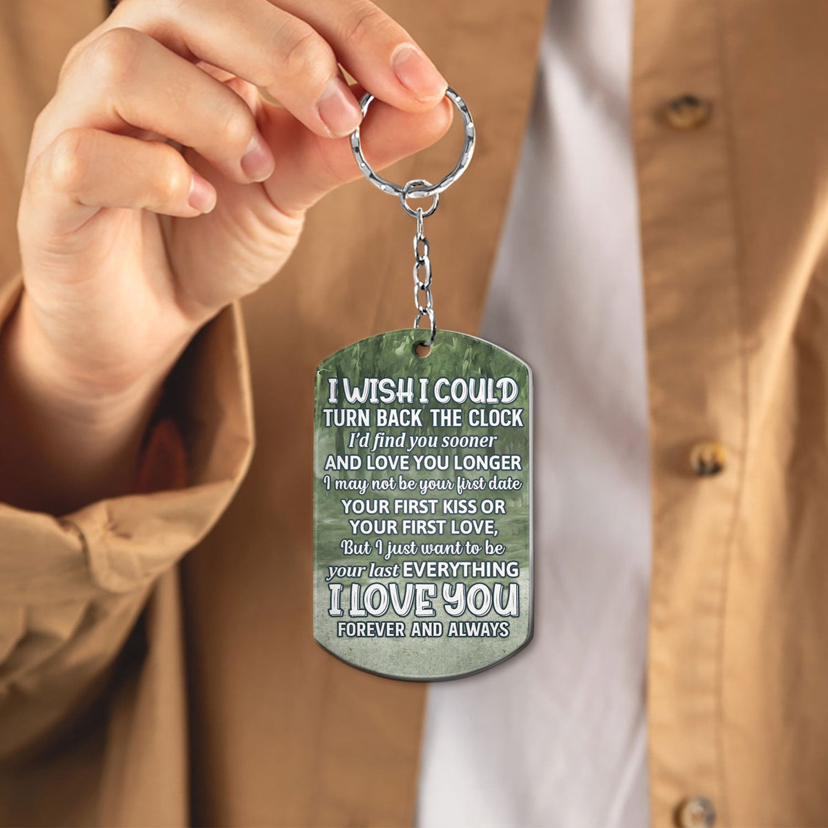 I Wish I Could Turn Back The Clock - Anniversary, Loving Gifts For Couples, Husband, Wife, Camping Lovers - Personalized Aluminum Keychain