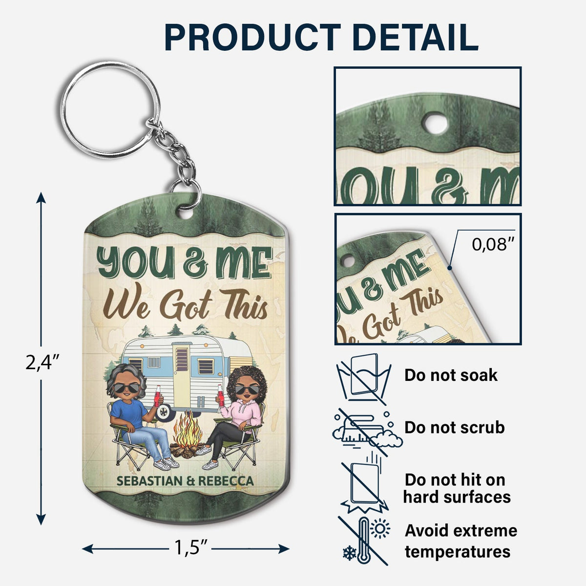 I Wish I Could Turn Back The Clock - Anniversary, Loving Gifts For Couples, Husband, Wife, Camping Lovers - Personalized Aluminum Keychain