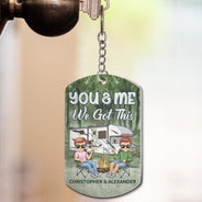 The Day I Met You - Anniversary, Loving Gifts For Couples, Husband, Wife, Camping Lovers - Personalized Aluminum Keychain