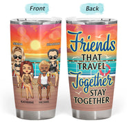 Cruising Through Life One Port At A Time Beach Cruise - Traveling, Vacation, Anniversary, Birthday Gift For Besties - Personalized Tumbler
