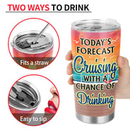 Cruising Through Life One Port At A Time Beach Cruise - Traveling, Vacation, Anniversary, Birthday Gift For Besties - Personalized Tumbler