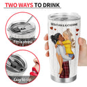 I Adore You And Love Every Part Of You Kissing Couple - Anniversary, Vacation, Funny Gift For Couples, Family - Personalized Tumbler