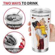 I Adore You And Love Every Part Of You Kissing Couple - Anniversary, Vacation, Funny Gift For Couples, Family - Personalized Tumbler