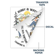 Hubby & Wifey Camping Partners For Life - Gift For Couples, Camping Lovers - Personalized Camping Decal, Decor Decal