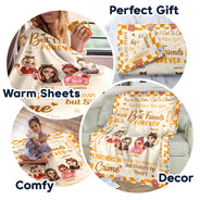 Best Friends Forever Partners In Crime - Personalized Fleece Blanket, Sherpa Blanket