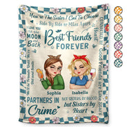 Best Friends Forever Partners In Crime - Personalized Fleece Blanket, Sherpa Blanket