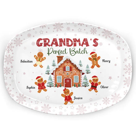 Gingerbread Cookies Grandma Grandpa Perfect Patch - Personalized Plate