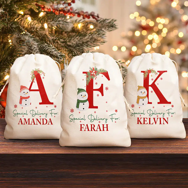 Gift For Kids, Parents, Family - Monogram Name Special Delivery - Personalized Favor Bag