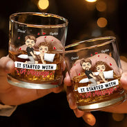 Gift For Couples, Gift For Boyfriend, Gift For Husband, Gift For Wife, Gift For Girlfriend - Couple My Favorite Thing To Do Is You - Personalized Whiskey Glass