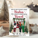 Best Friends Side By Side Or Miles Apart - Christmas Gift For BFF, Sisters - Personalized Custom Folded Greeting Card