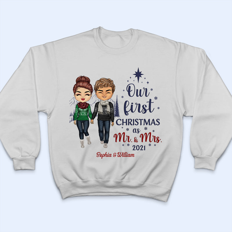 Couple Our First Christmas Together - Christmas Gift For Couple - Personalized Custom Hoodie