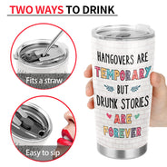 Here's To Another Year Of Bonding Over Alcohol Tolerating Idiots White Best Friends - Bestie BFF Gift - Personalized Custom Tumbler