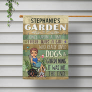 Once Upon A Time There Was A Girl Who Really Loved Dogs & Gardening - Personalized Custom Flag