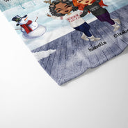Side By Side Or Miles Apart Sisters And Brothers, Best Friends - Christmas Gift - Personalized Custom Fleece Blanket