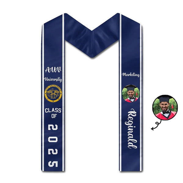 Custom Photo Congrats Graduation - Graduation Gift - Personalized Stoles