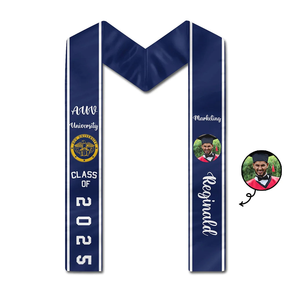Custom Photo Congrats Graduation - Graduation Gift - Personalized Stoles