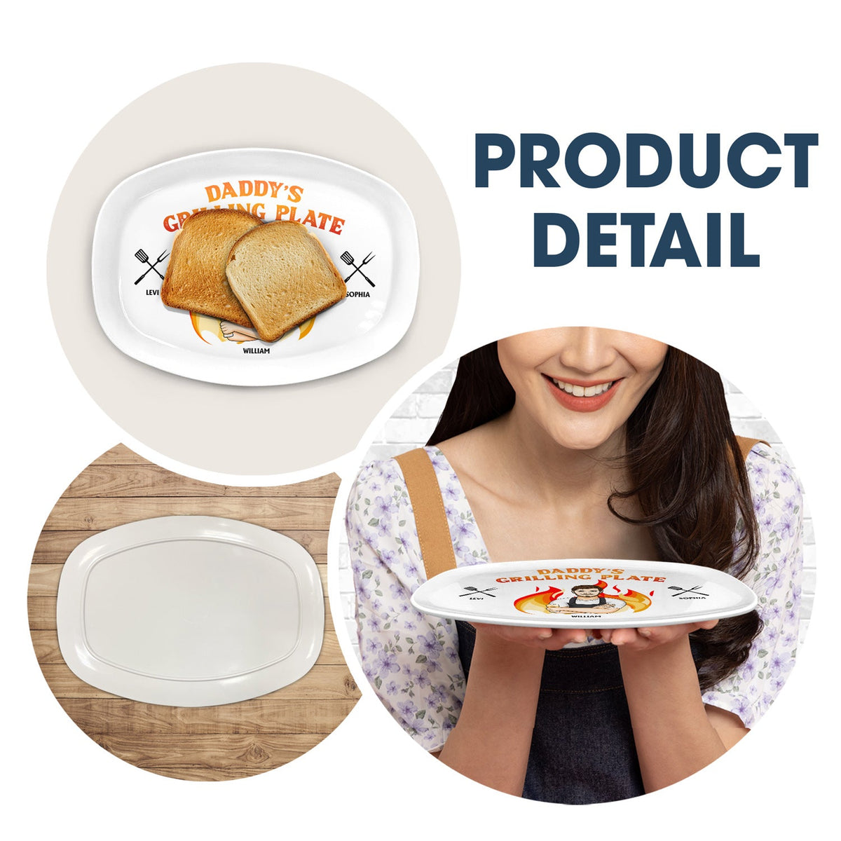 Daddy Grilling Plate - Gift For Dad, Father, Family - Personalized Plate