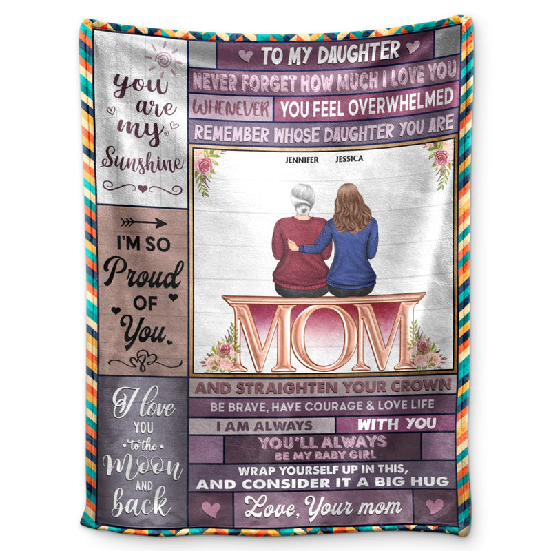 You Are My Sunshine I Love You To The Moon And Back Mother Daughter Parents - Family Gift - Personalized Fleece Blanket