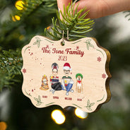The Family 2023 - Christmas Gift For Family - Personalized Medallion Wooden Ornament